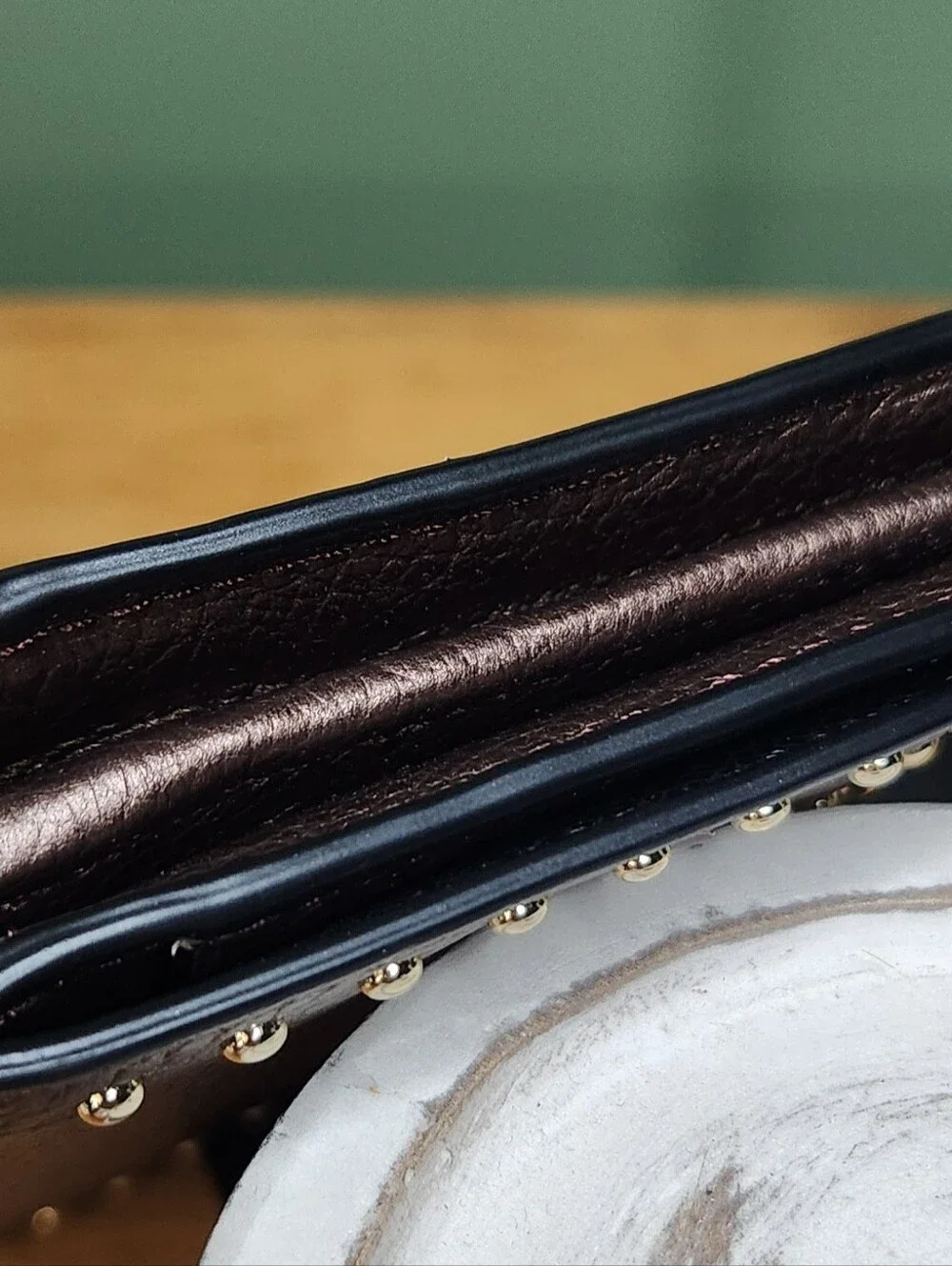 Coach Rivets Metallic Bronze Wristlet NWT